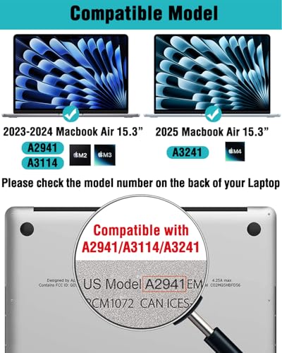 Image of Saco Magnetic MacBook Air M4 Screen Protector 15 Inch (2025-2022) | Compatible with M4 A3241 M3 A3114 M2 A2941 | Removable Anti-Glare+Anti-Reflection Laptop Screen Guard