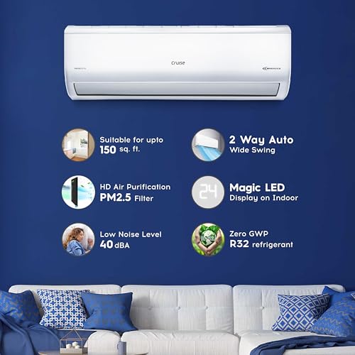 Image of Cruise 1.5 Ton 3 Star,New Star rated, Inverter Split AC with 7-Stage Air Filtration (Copper, Convertible 4-in-1, Fast Cooling, PM 2.5 Filter, Anti-Rust Tech, New BEE Rated, CWCVBM-VQ3D173, White)