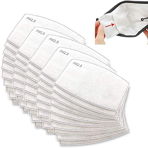 (50PCS) PM 2.5 Activated Carbon Filters Hepa Filter,Filters Insert Replacements,5 Layers Replaceable Anti Haze Filter Paper