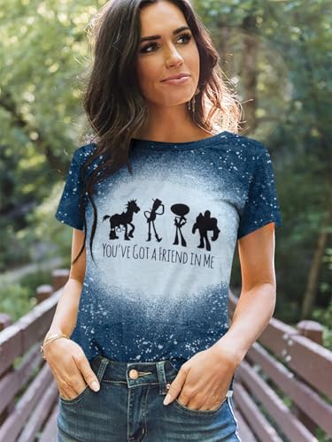 You've Got a Friend in Me Shirt Women Funny Letter Print Friends Shirts Cute Graphic Tee Casual Vacation Holiday Tops3
