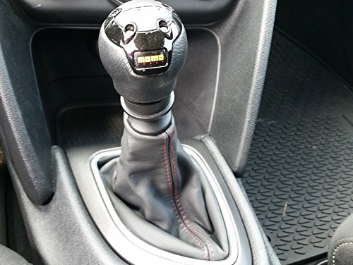 RedlineGoods Shift Boot Compatible with Dodge Dart 2012-17. Tailor Made - not Universal. Genuine top-Grade Italian Black Leather with Blue Thread