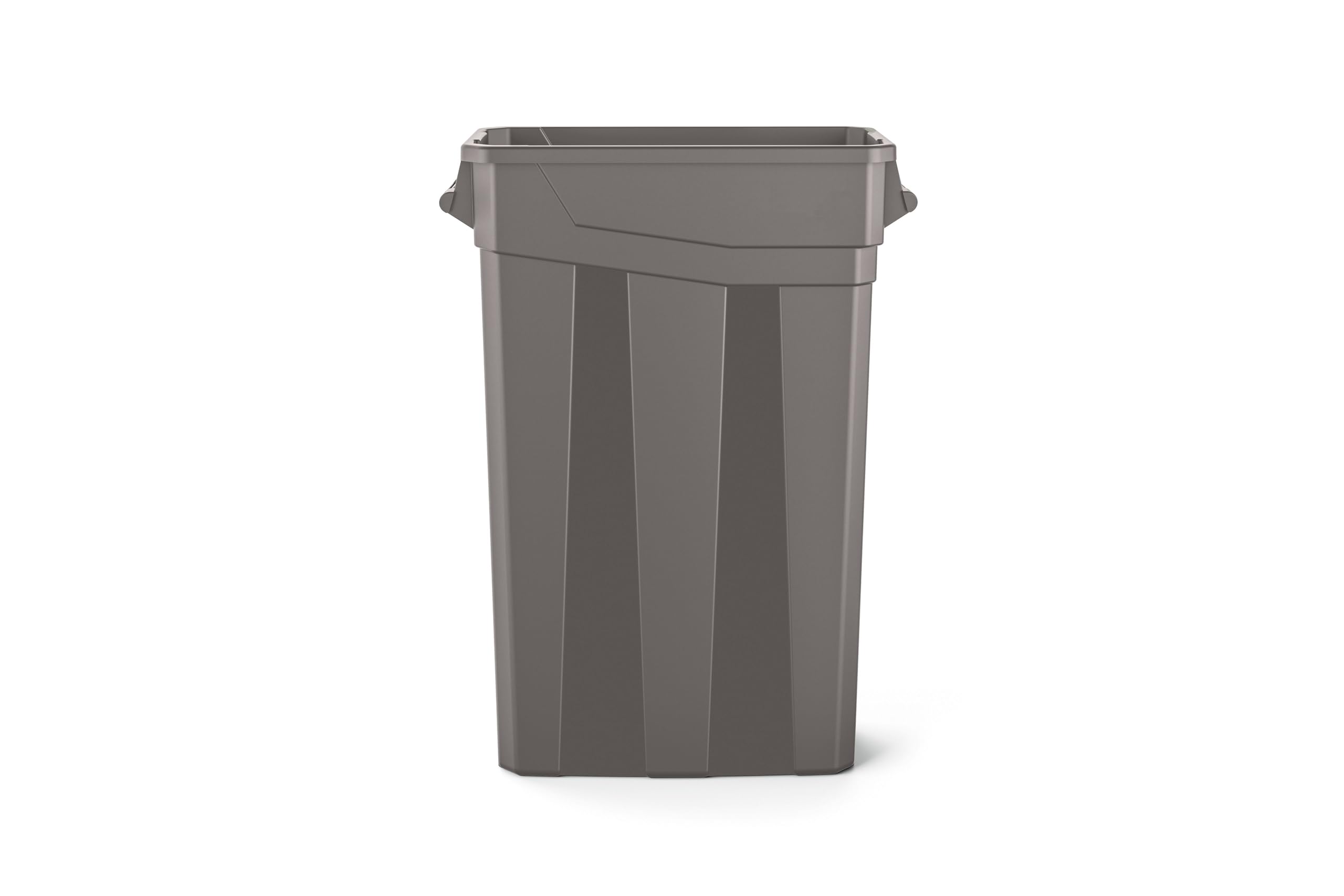 Suncast Commercial 23-Gallon Narrow Trash Can with Handles - Durable Garbage Can, Gray, Made in the USA