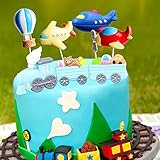 Train Cake Topper Transportation Cake Decoration Plane Cake Toppers Hot Air Balloon Cake Toppers Tra