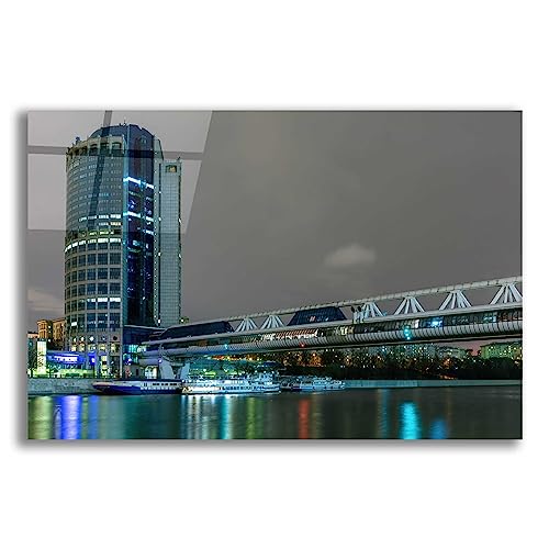 Epic Art 'Moscow - Bargation Bridge' by Epic Portfolio, Acrylic Glass Wall Art, 16