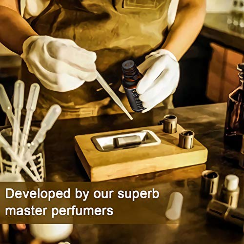 Fragrance Oil for Candle Making,Vsadey Gentleman\'s Essential Oils Set for Aroma Diffusers Pleasing Aromatherapy Scents Like Sweet Tobacco Sandalwood Cedar Leather Rum Cologne Set of 6 (10ML) - Thumbnail 6