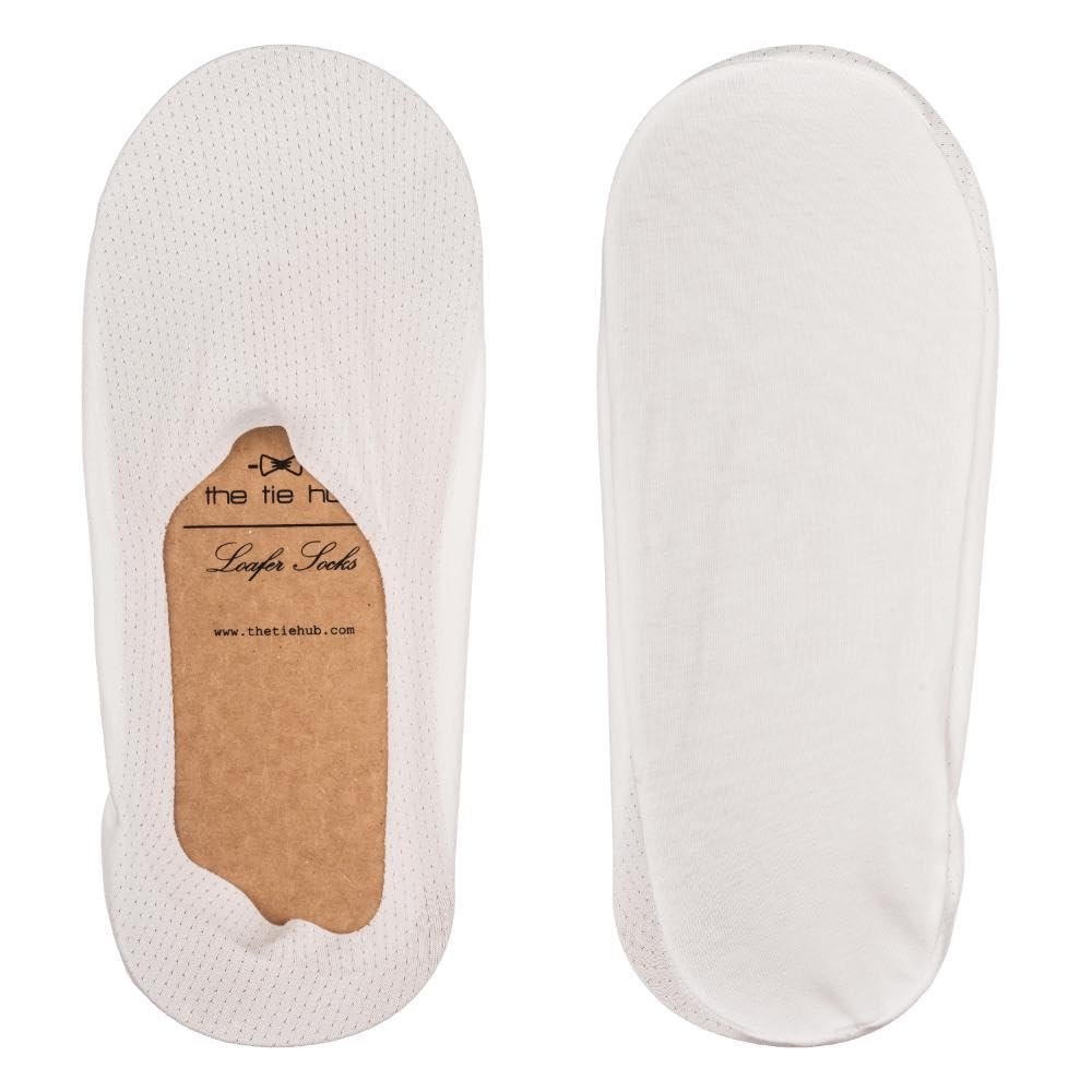 Breathable Solid White No Show Loafer Socks For Men-image-7