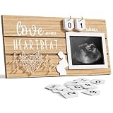 Sonogram Picture Frame,Baby Ultrasound Picture Frames With Pregnancy Countdown Weeks,Standard 4'X3' Ultrasound Photo,Pregnancy Congratulations Gift,Gender Reveal Ideas,First Time Dad Mom Gifts