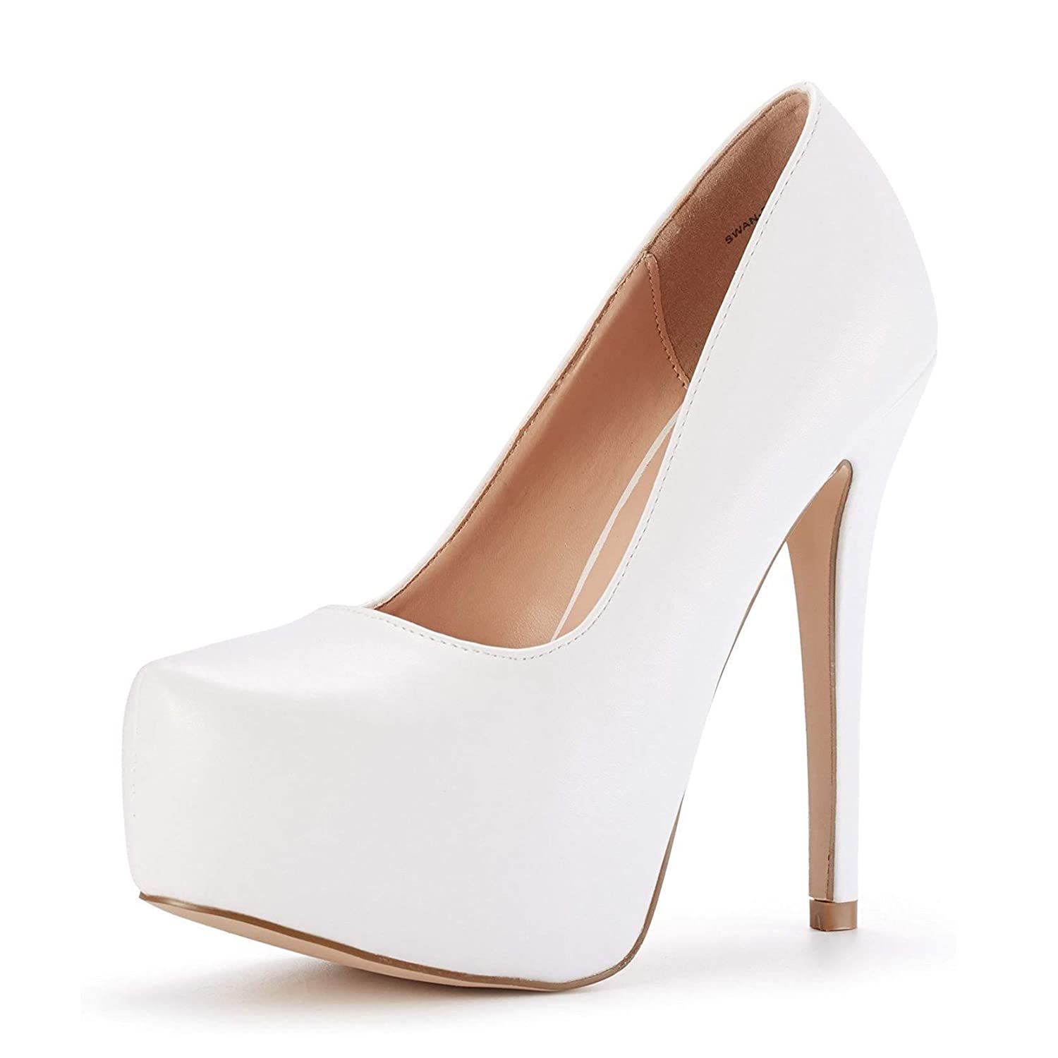 DREAM PAIRS Women's Slip On Stiletto High Heel Platform Dress Court Shoes SWAN_30