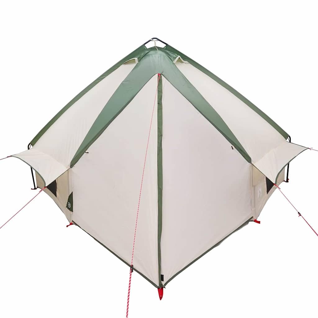 Teepee namiot dla 10 osób zielony i biały 567 x 470 x 242 cm