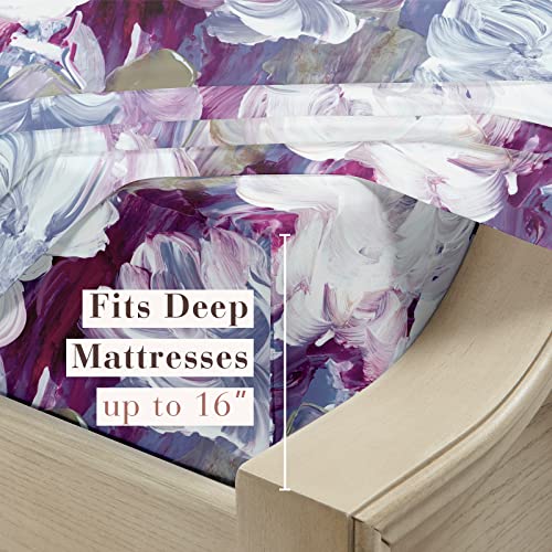 Yiyea Floral King Size Sheets Set - 1800 Thread Count Brushed Microfiber Floral Bed Sheets For King Size Bed - Extra Soft, Deep Pocket, Shrinkage And Fade Resistant - 4 Piece Set (King) #TOP2