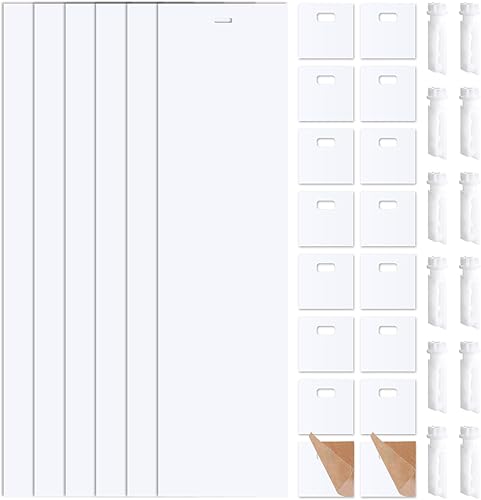 50 láminas de repuesto para persianas verticales blancas y pestañas de reparación, 6 piezas de repuesto de láminas verticales de PVC con 32 pestañas