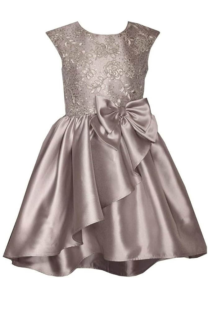 Amazon.com: Bonnie Jean Girls 7-16 Taupe-Gray Embroidered