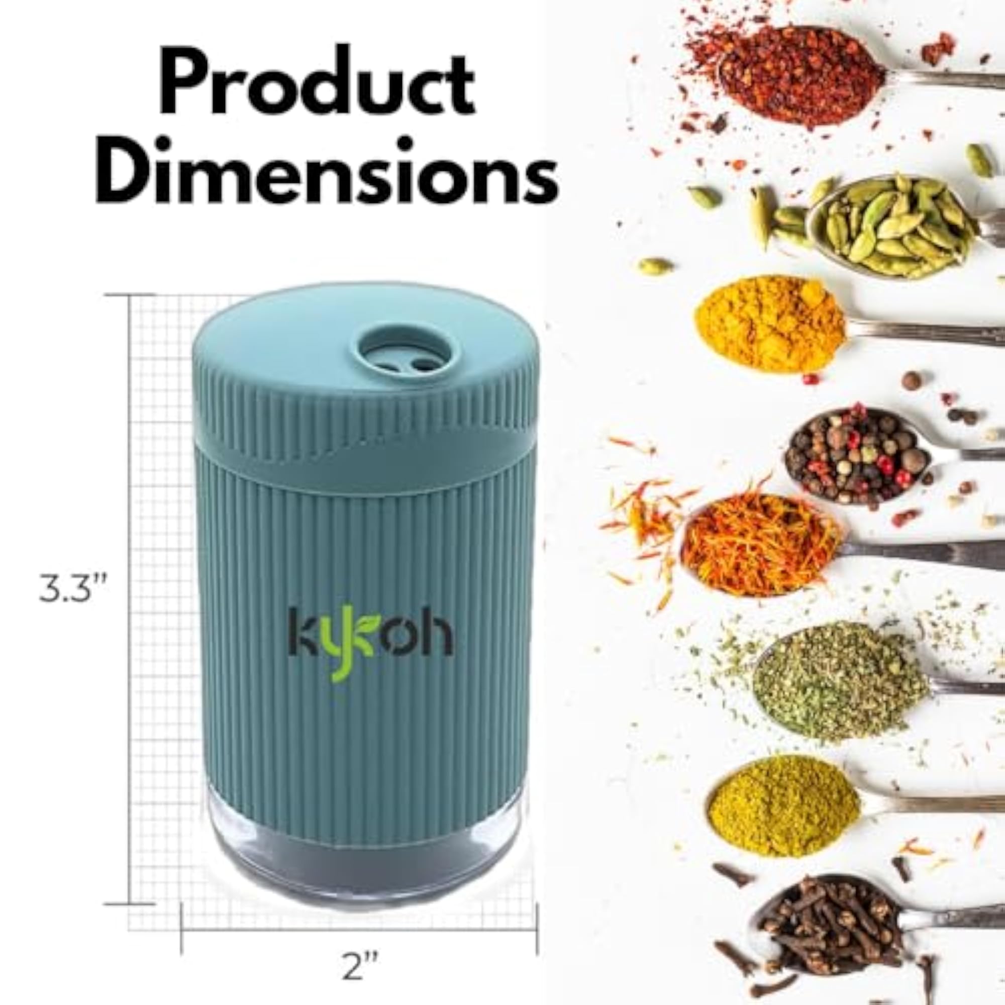 Plastic Salt & Pepper Shaker Set with 4 Sided Sifter Cap, Set of 2