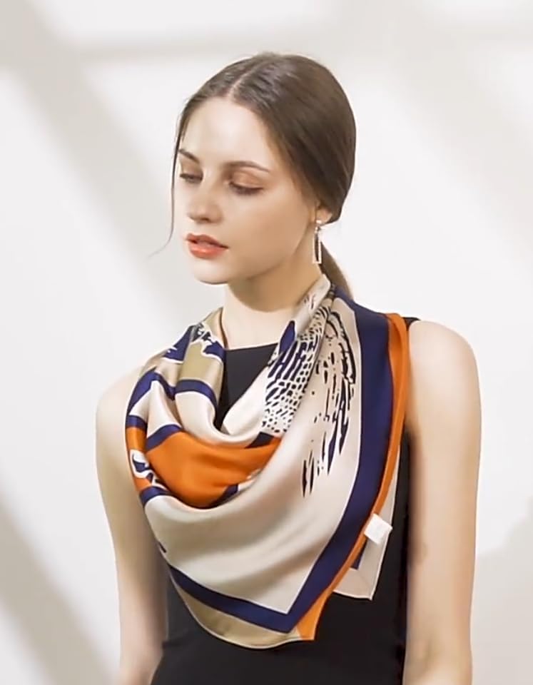 MEISEE 100% Pure Mulberry Silk Scarf 27"'x27(in) Square Scarf Head Scarf Neck scarf Headscarf for Women with Gift Packed - Image 3