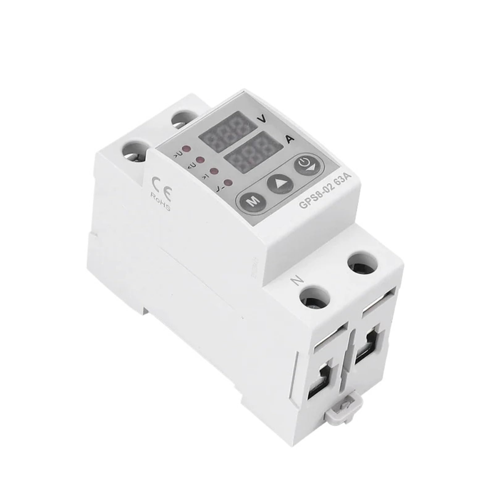 LEOTNNDQ GPS8 Rail Over Current Protector Over Voltage Under voltage Protective Device 40A 63A 80A 220VAC(GPS8-01-D,63A)