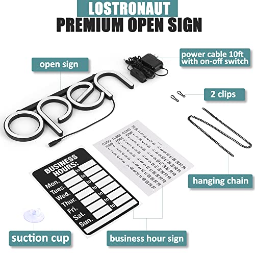 Led Neon Open Sign Light. Perfect To Advertise Storefront, Business, Office, Shop And Restaurant. Ultra Bright White Designer Color. Custom Built, Elegant Window Display #TOP2