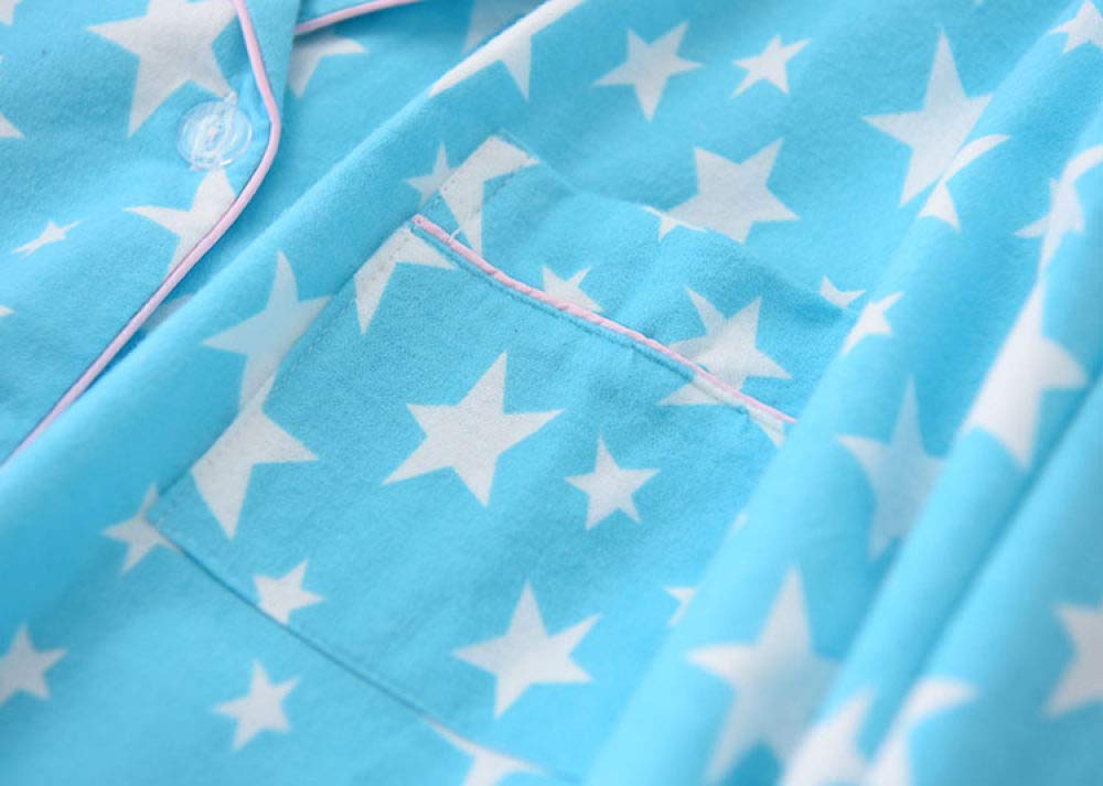 Conjunto De Pijamas De Mujer, Conjunto De Pijama Suave Conjuntos De Salón Con Estampado De Estrellas De Algodón Tejido Top & Pantalones Con Botones Pjs Set Ropa De Dormir De Manga Larga Ropa De Do