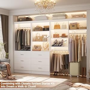 Aheaplus 23.6" Closet Drawers System, Wood Closet Organizer System with 3 Drawers, Modular Walk-in Closet Storage Unit, White (23.6" L x 13.8" W x 71" H) Aheaplus 236 Closet Drawers System Wood Closet Organizer System with 3 Drawers Modular Walk in Closet Storage Unit White 236 L x 138 W x 71 H