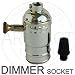 Metal Shell Medium Base Incandescent Vintage Light Socket Lamp Holder with Removable Dimmer Knob , Great For Industrial Vintage DIY Projects (Gold Dimmable)