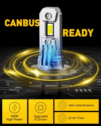 Image of AUXITO H7 LED Bulb, H7 Light Bulbs, 80000LM, 99% Vehicle Fit, Cooling Fan, Plug N Play, 3MIN Installation, 20Year+ Lifespan