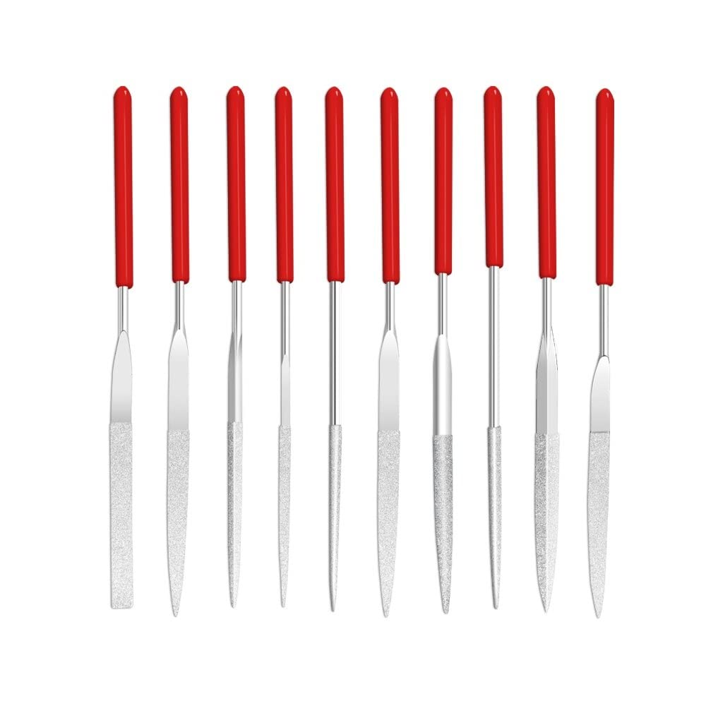 10Pcs Mini 140 * 3mm Needle File Set Tools Diamond Round Files for 3D printed models,Fine Metal Sanding, Sanding, Jewelers, Hobby, Wood, Saw, Miniature, Jewelry, Plastic