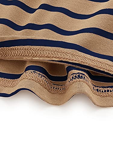 Image of Milumia Women's Elbow Patch Striped High Low Top T-Shirt