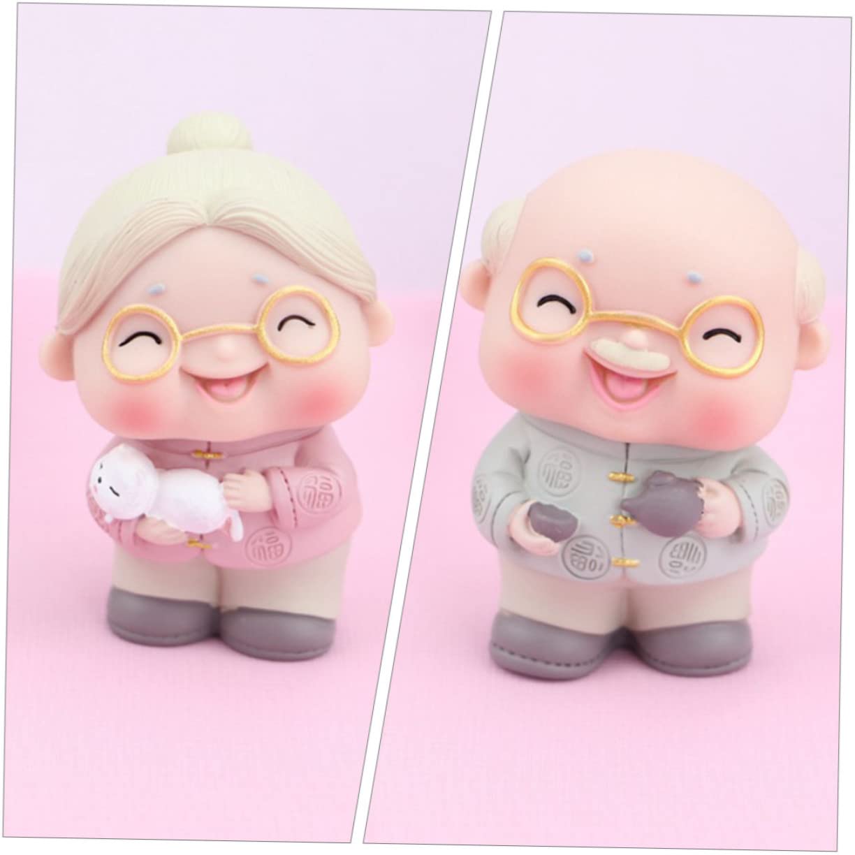 Cabilock 10pièces Figurines De Couple De Personnes Âgées Décorations De Gâteau Et Maison Ornements Romantiques pour Mariage Et Anniversaire