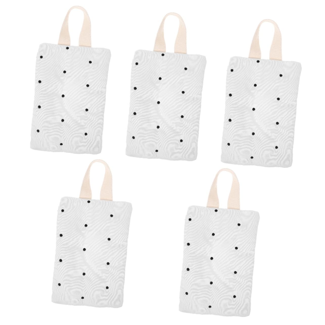 Yardwe 5 Stück kleiner Tücherspenderbeutel wischen Handtuch Spender wiederverwendbar Tragbare Tücherbehältertasche Behälterbeutel für Feuchttücher Baumwolle Beige