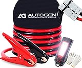 AUTOGEN Jumper Cables Heavy Duty 1 Gauge 1GA 30 FT with Quick Connect Plugs Travel Bag for Truck SUV Car