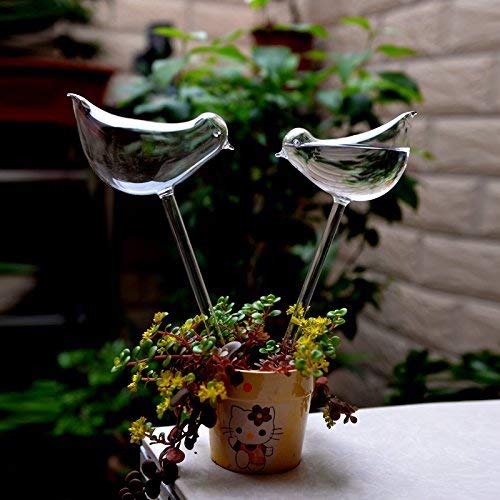 Automatic Plant Waterer, 2Pack Plant Waterer Self Watering Globes Bird Shape Garden Flower Self-Watering Stakes