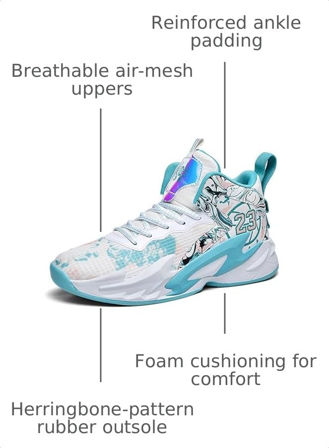 Image of Men's High-Top Basketball Shoes Anti-Slip and Wear-Resistant Soles Running Shoes Graffiti Design Fashionable Sports Shoes