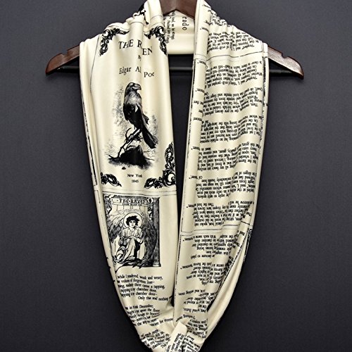 Universal Zone Edgar Allan Poe Poems Infinity Scarf. Annabel Lee, Alone, The Raven, A Dream Within a Dream, Eldorado3