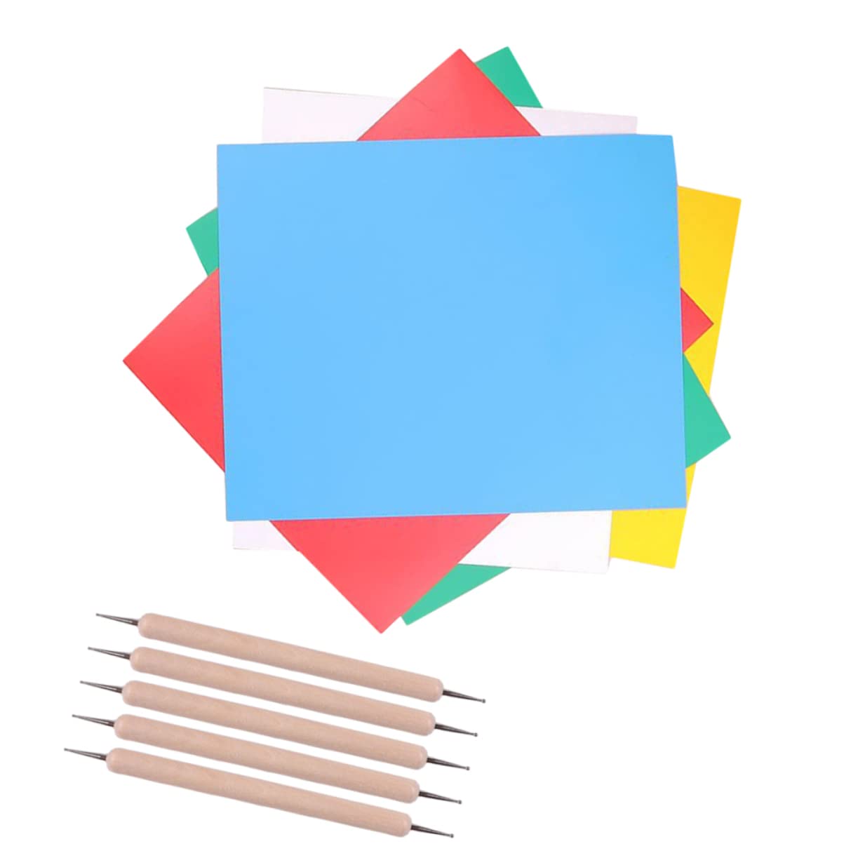 Housoutil DIY Embroidery Kit 10pcs Cloth Carbon Paper 5pcs Styluses Carbon Paper for Tracing on Fabric Reusable