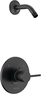 Delta Faucet Modern Single Handle Matte Black Shower Faucet Set, Matte Black Shower Trim Kit, Shower Fixtures, Shower Handle, Matte Black T14259-BLLHD-PP (Shower Head and Valve Not Included)