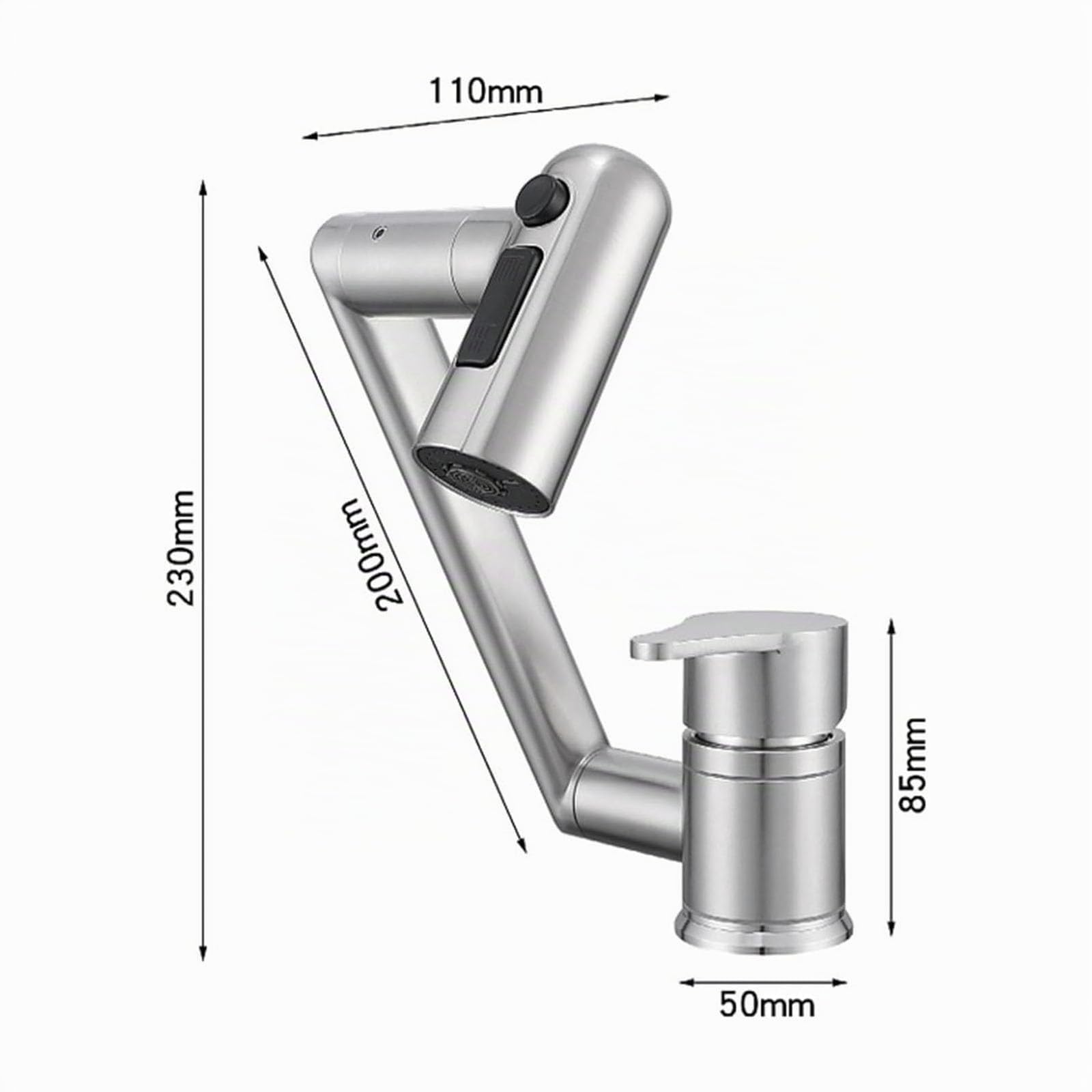Robinet de cuisine Rabattable avec 2 Jets - Mitigeur Cuisine sous Fenêtre Pliable, 1080° Rotation Robinet Evier Acier Inoxydable 304, Mitigeur Evier Rabattable,Noir