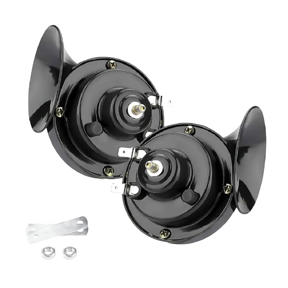 Bocina Coche 2 uds 12V bocina de coche 300DB impermeable altavoz automotriz Universal bocinas tren motocicleta camión barco(Noir)