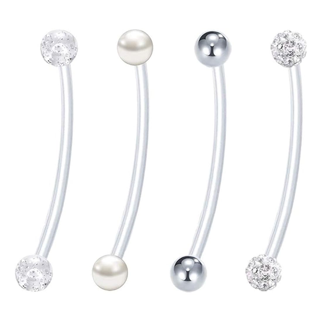 BZKSER4pcs Piercing Ombligo Embarazada - Acrílico Flexible Claro Retenedores para Mujeres Embarazadas Ombligo Barra,Retenedor Cuerpo Piercing Joyería