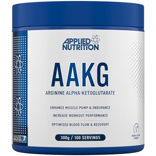 Applied Nutrition AAKG - L Arginine Alpha Ketoglutarate 3000mg per Serving Nitric Oxide Pre Workout Energy Boost Muscle Pump Supplement (300g - 100 Servings)