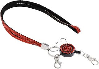 Almencla Courroie de Cou de Lanière, Impression Recto-verso en Couleur et Idéale pour Clés de Badge d'Identification Mobiles Mp3 USB Holder - Rouge