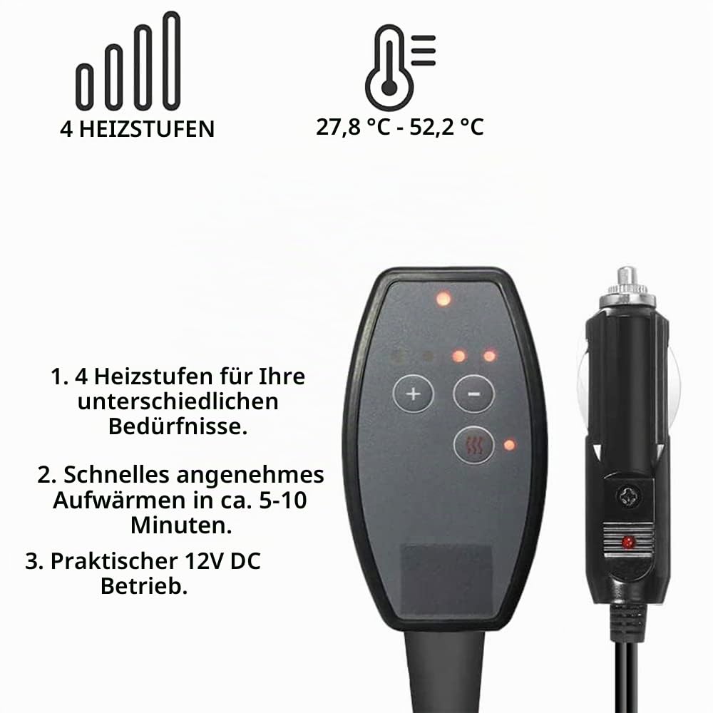 Big Hippo Elektrische Autodecke, 12 V, beheizte Autodecke mit schneller Heizung, elektrische Decke für Auto, LKW, SUV, Wohnmobil, Auto, elektrische Decke, Marineblau, 147,3 x 106,7 cm