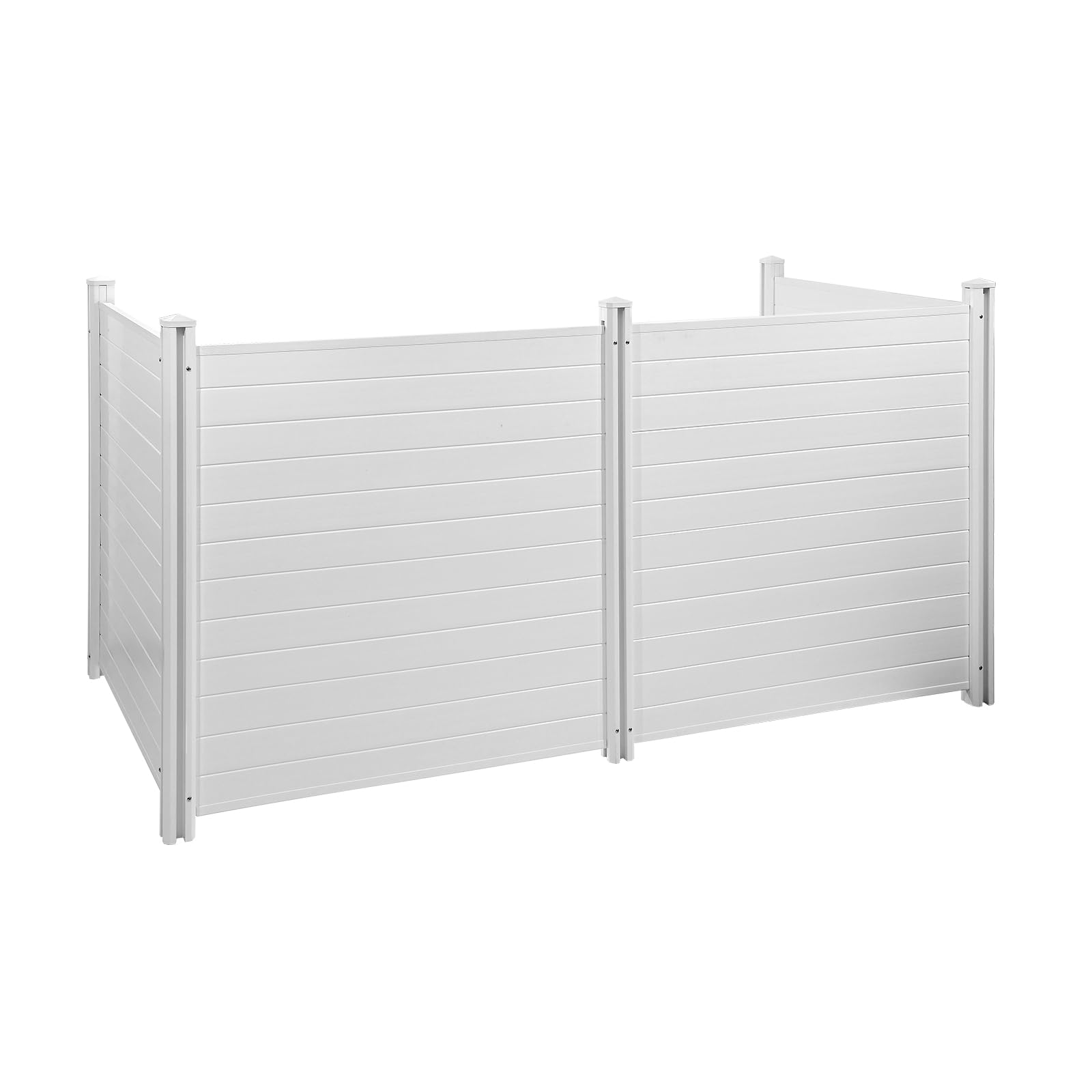 VEVOR Panel de Protección Exterior 127x127 cm Kit de Valla de Jardín Horizontal 4 Paneles de Privacidad con Estacas de Metal, Accesorios para Suelos Blandos, Aire Acondicionado Oculto, Botes de Basura