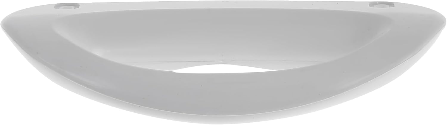 Bottom view of the white Masterpart refrigerator door handle
