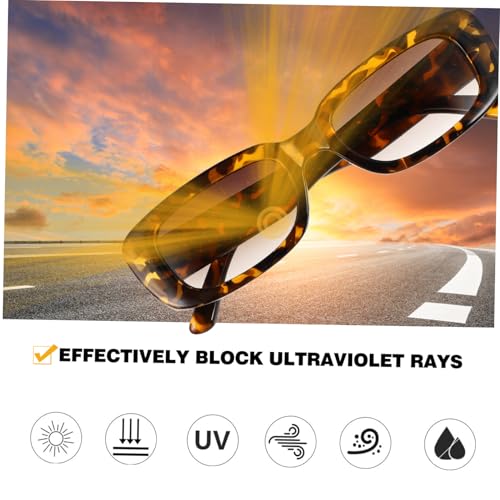 1Pc Leopard Frame Square Sunglasses for Adults Fashionable Beach Photo Prop Unisex Retro Eyewear with Ergonomic Temples Stylish Sunglasses for Summer4