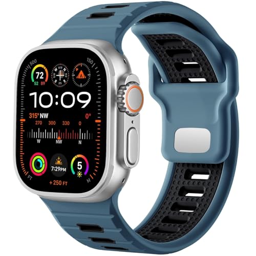 Bracelet silicone étanche pour Apple Watch Ultra 2 compatible iWatch 45mm 49mm