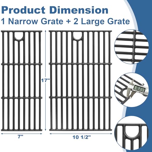 Image of Grill Replacement Parts for Charbroil Performance 5-Burner 463455021 463448021 463449021 463450022 463451022, 17 inch Cooking Grates, Heat Plates & Burners Tubes for Charbroil Gas Grill Repair Kit