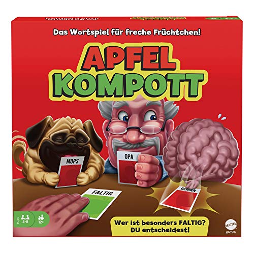 Mattel Games GTJ54 - Juego de Cartas de compota de Manzana, Juego de Fiesta Loco a Partir de 12 años, 4-10 Jugadores