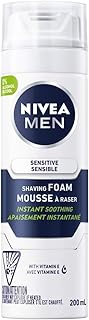 NIVEA Men Sensitive Skin Shaving Foam (200mL), Shaving Foam for Sensitive Skin, Allows for a Close Razor Shave and Leaves ...