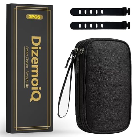 DizemoiQ Organizer na elektronikę, dwuwarstwowy pokrowiec na kabel do podróży, na akcesoria podróżne, wodoszczelna, torba na kabel, ładowarkę, powerbank, kompaktowy zestaw Tech Kit dla mężczyzn i