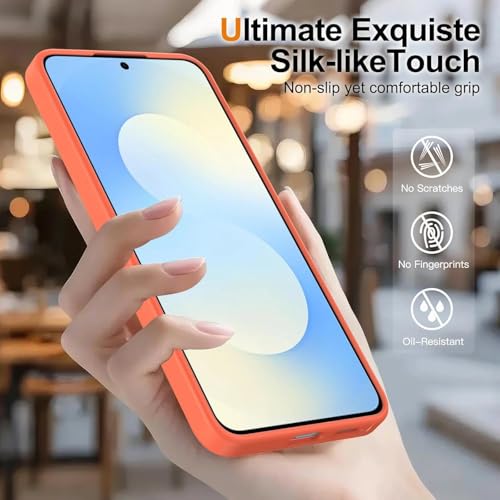 Image of Elzzi Magnetic Guard Case for Samsung Galaxy S25 FE 5G Cover, Compatible with MagSafe Translucent Matte Hard PC + TPU Hybrid Back Cover, Slim Shock-Resistant Anti-Scratch Protective Case (Coral)