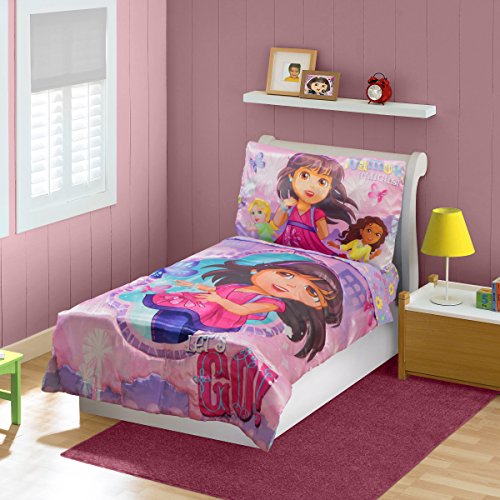 Dora & Friends Toddler Bedding Set, Pink